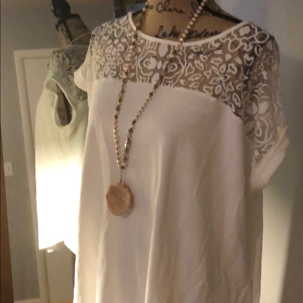 Heavy burnout, high low cotton blouse